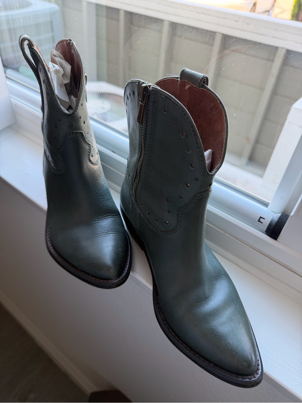 Lucky Brand Leather Ankle Western Boot